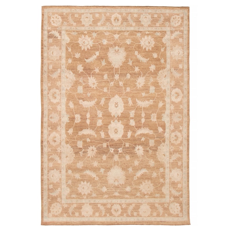ECARPETGALLERY Hand-knotted Peshawar Oushak Brown Wool Rug - 5'11 x 8'9 - Brown - 5'11 x 8'9