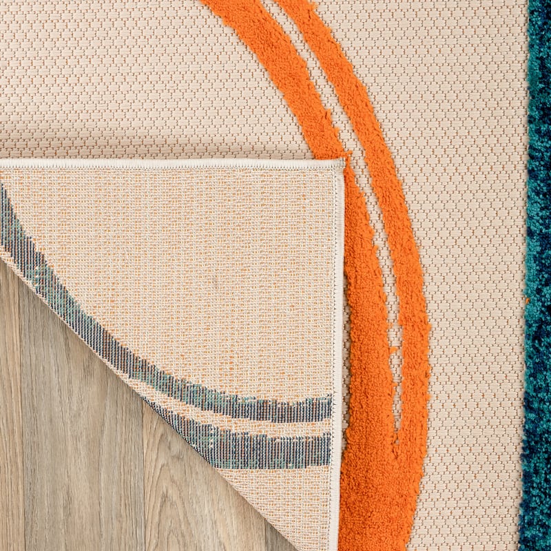 World Rug Gallery Modern Boxes Abstract Indoor/Outdoor Area Rug