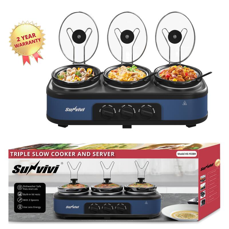 Triple Slow Cooker, 3 x 1.5 QT