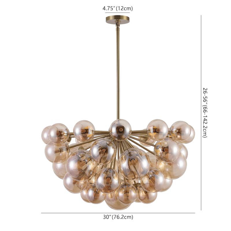 SAFAVIEH Couture Raphaela Glass Globe Chandelier - 30"W x 30"D x 45"H