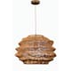 Modern Wicker Rattan Coastal Basket Pendant Light Handwoven - 19" Wide