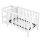 preview thumbnail 5 of 25, Convertible Crib/Full Size Bed with 3 Layers Changing Table, Adjustable Height and Guardrails