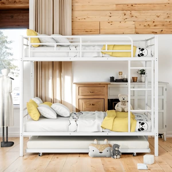 slide 2 of 12, Full Over Full Metal Bunk Bed White