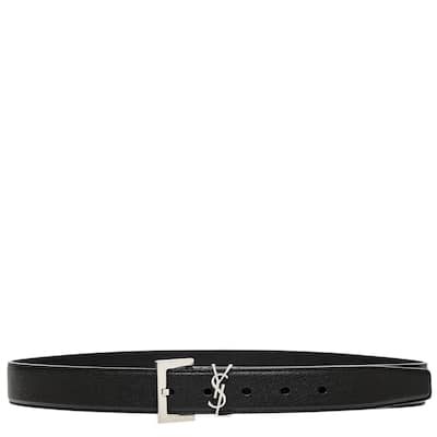 Saint Laurent Men's Cassandre Belt 1.1" Wide