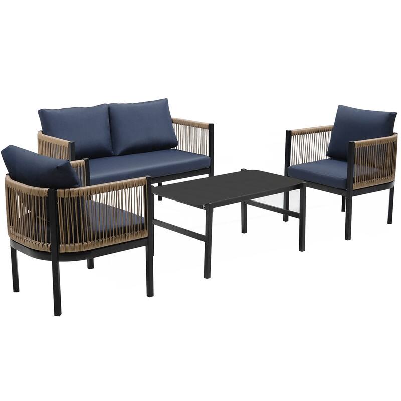 Multi-person Outdoor Sofa Combination with A Table