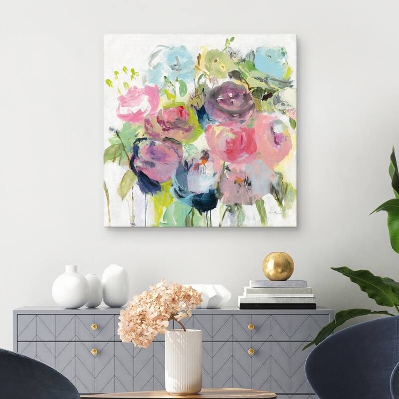 Bright Summer Peonies by Marilyn Hageman Canvas Art Print