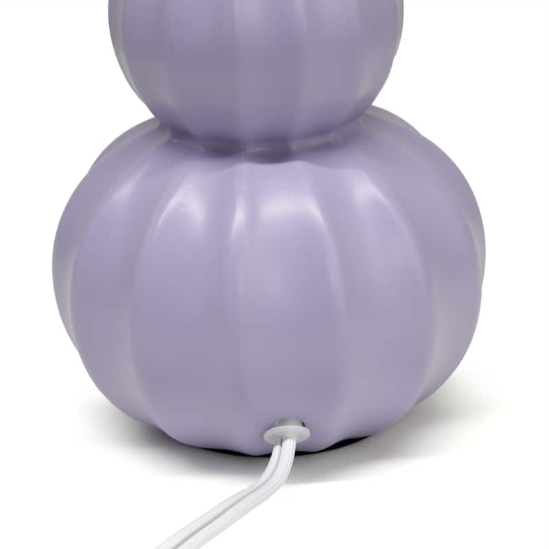 Double Gourd Ceramic Table Lamp with Fabric Shade - 6 x 6 x 13 in. (L x W x H)
