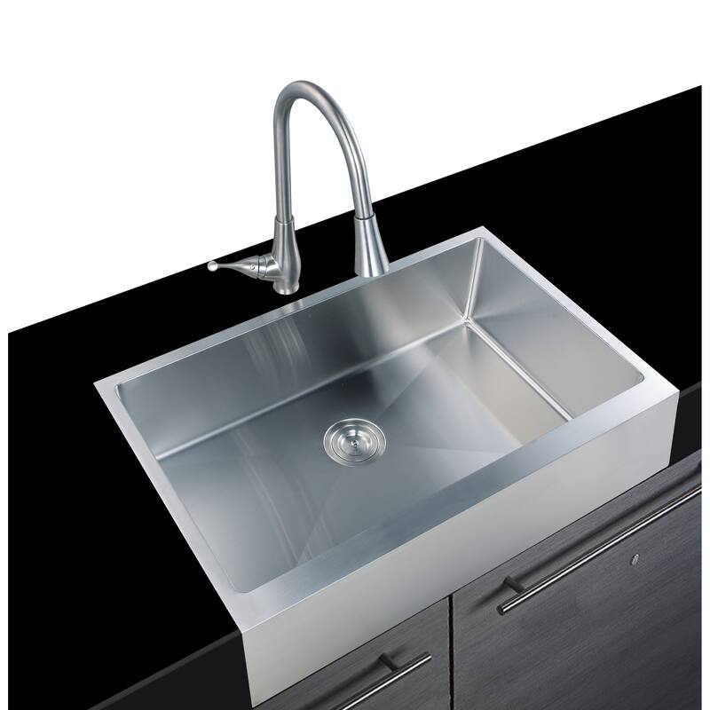 CB HOME 33"/36'' PRO Undermount Stainless Steel Kitchen Sink ,Single Bowl Farmhouse Sink with Front Flat Apron