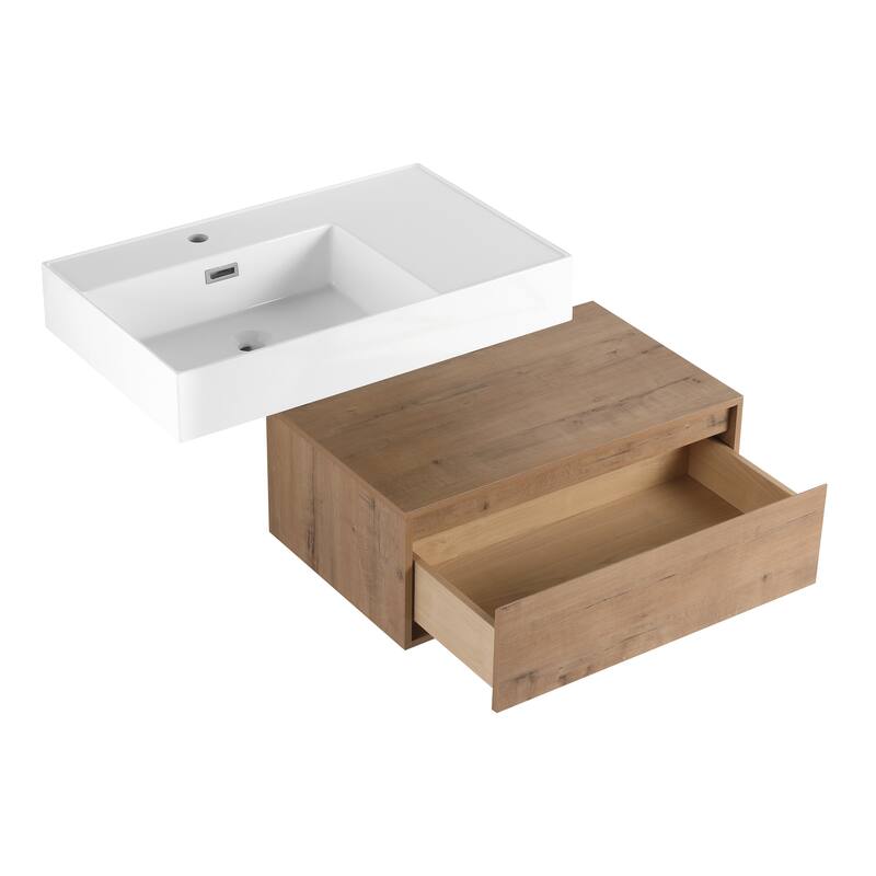 ARTCHIRLY 30/60 Inch Bathroom Vanity with Sink, Floating Bathroom Vanity With Soft Close Drawer