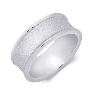 JewelrySuperMart Collection Sterling Silver 7mm Plain Grooved Classic Round Dome Wedding Band