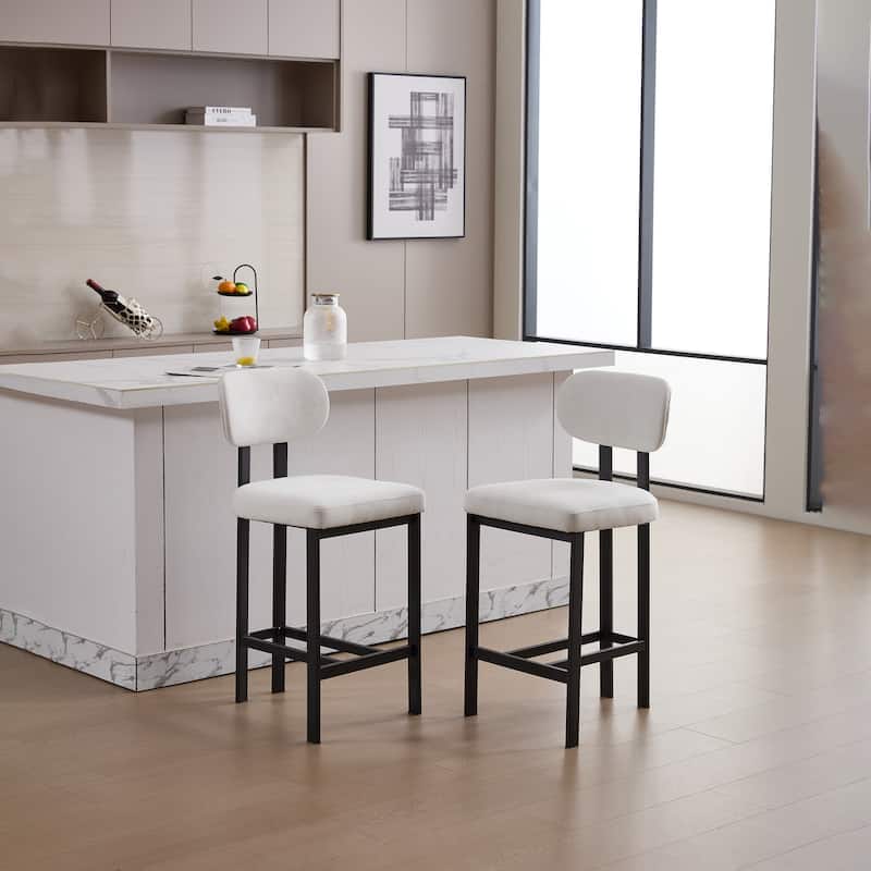 Upholstered Counter Height Bar Stools Side Chairs Set of 2