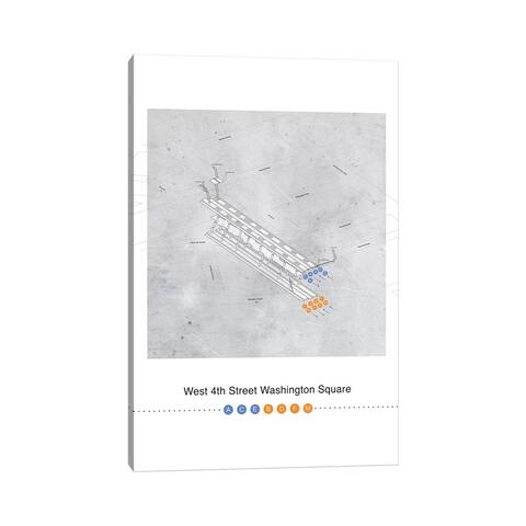 iCanvas "West 4th Street Washington Square Station 3D Map Poster" by Project Subway NYC Canvas Print