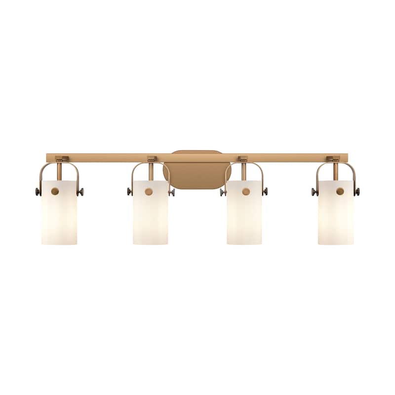 Innovations Lighting 423-4W-10-35 Pilaster II Cylinder Vanity Pilaster - Brushed Brass / Matte White