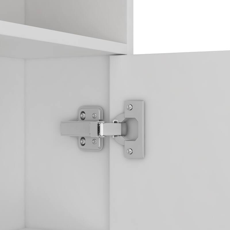 Vanity Desk with Control Lighting Mirror, 3 Lighting Color Adjustable, Dressing Table with Hair Dryer Holder, Drawer & Shelves