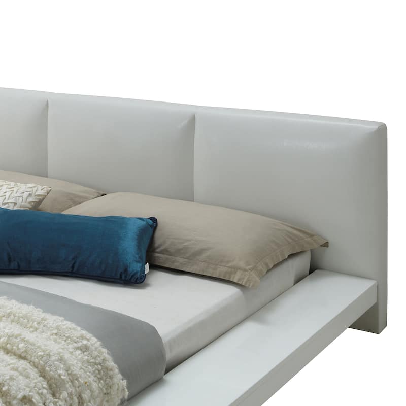 Carbon Loft Ballingham Gloss White Low Profile Upholstered Bed