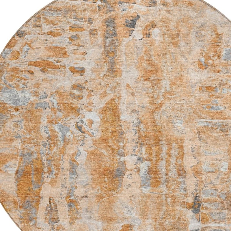 HomeRoots Abstract Transitional Round Outdoor Rug