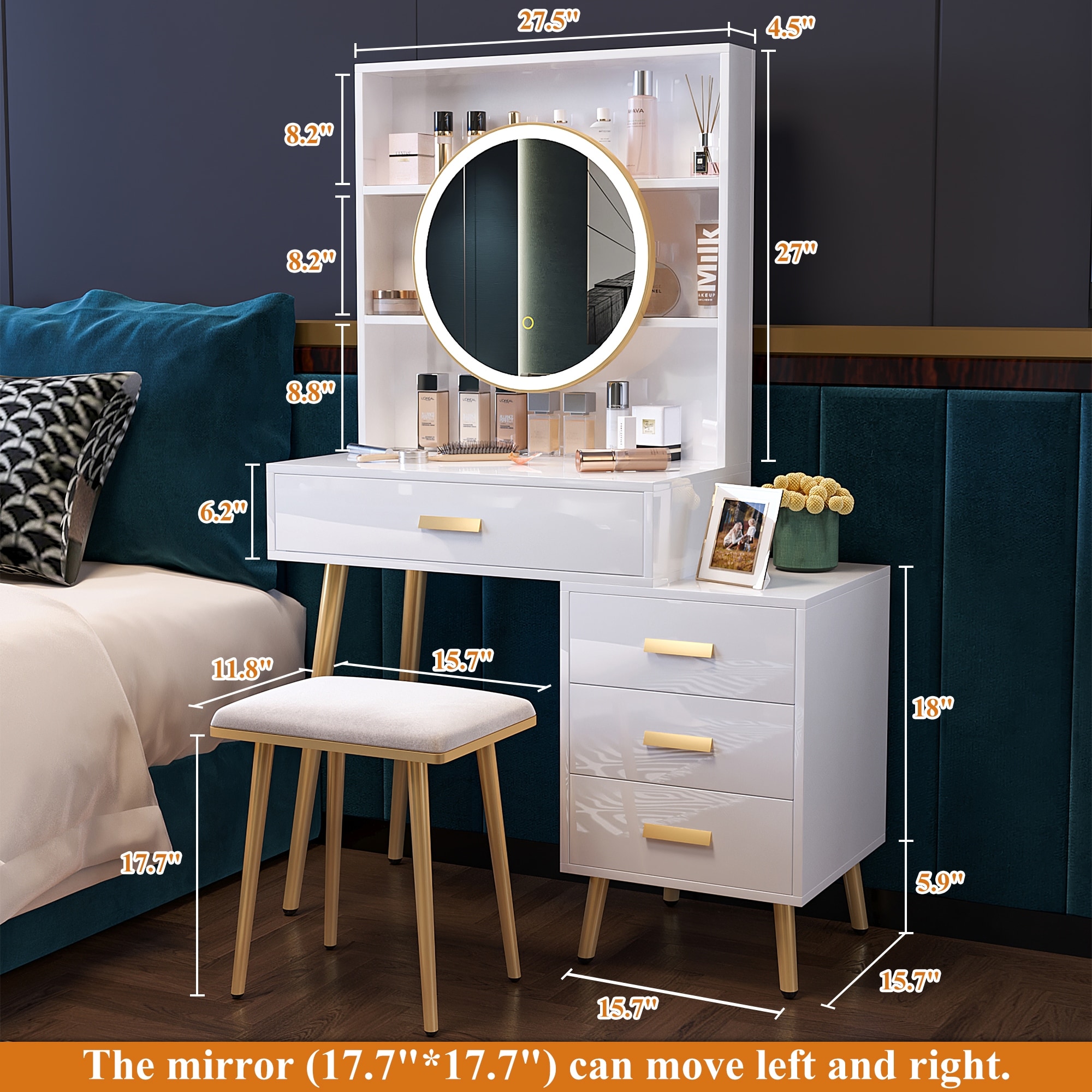 Makeup mirror with top lights on sale