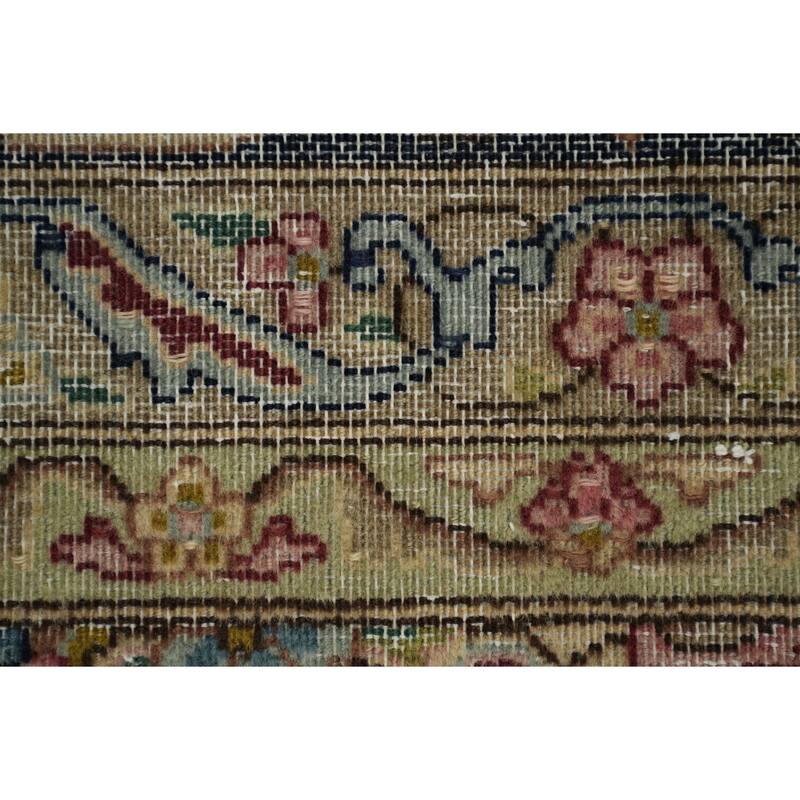 Hand Knotted Oriental 100% Wool Carpet Traditional Floral Red Kerman Area Rug - 12' 10'' X 9' 7''