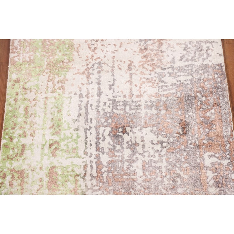 Contemporary Abstract Foyer Rug Handmade Wool Carpet - 2'10"x 4'11"