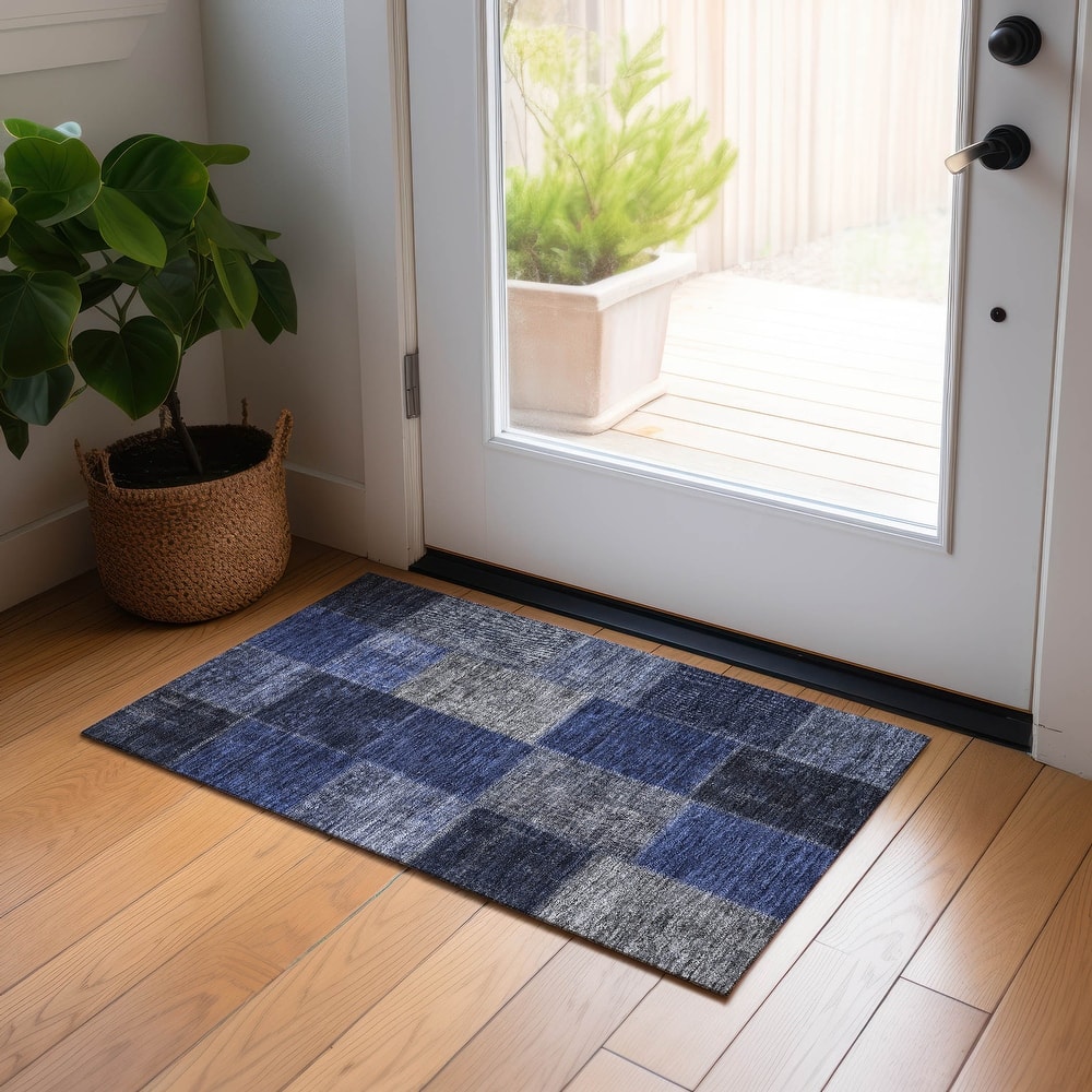 Machine Washable Indoor/ Outdoor Chantille Vintage Patchwork Rug