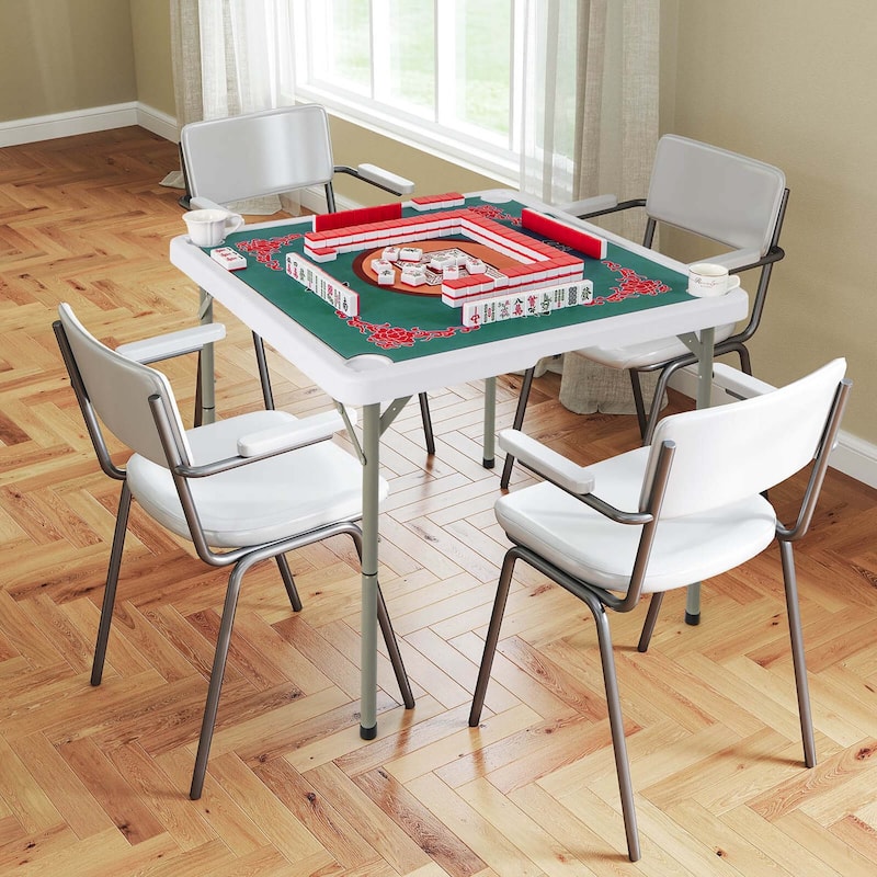 Costway 35" Folding Mahjong Table with Cup Holders & Smooth Felt Mat - See Details