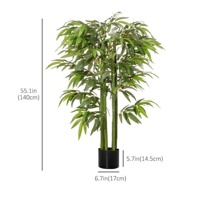 4.5FT Artificial BamBoo Tree Faux Decorative Plant in Nursery Pot For Indoor