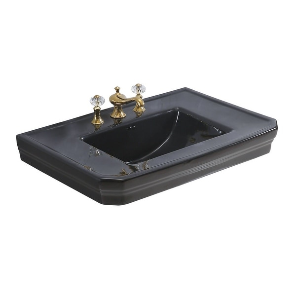 Black Vitreous China Bathroom Pedestal Sink Only |Renovators Supply