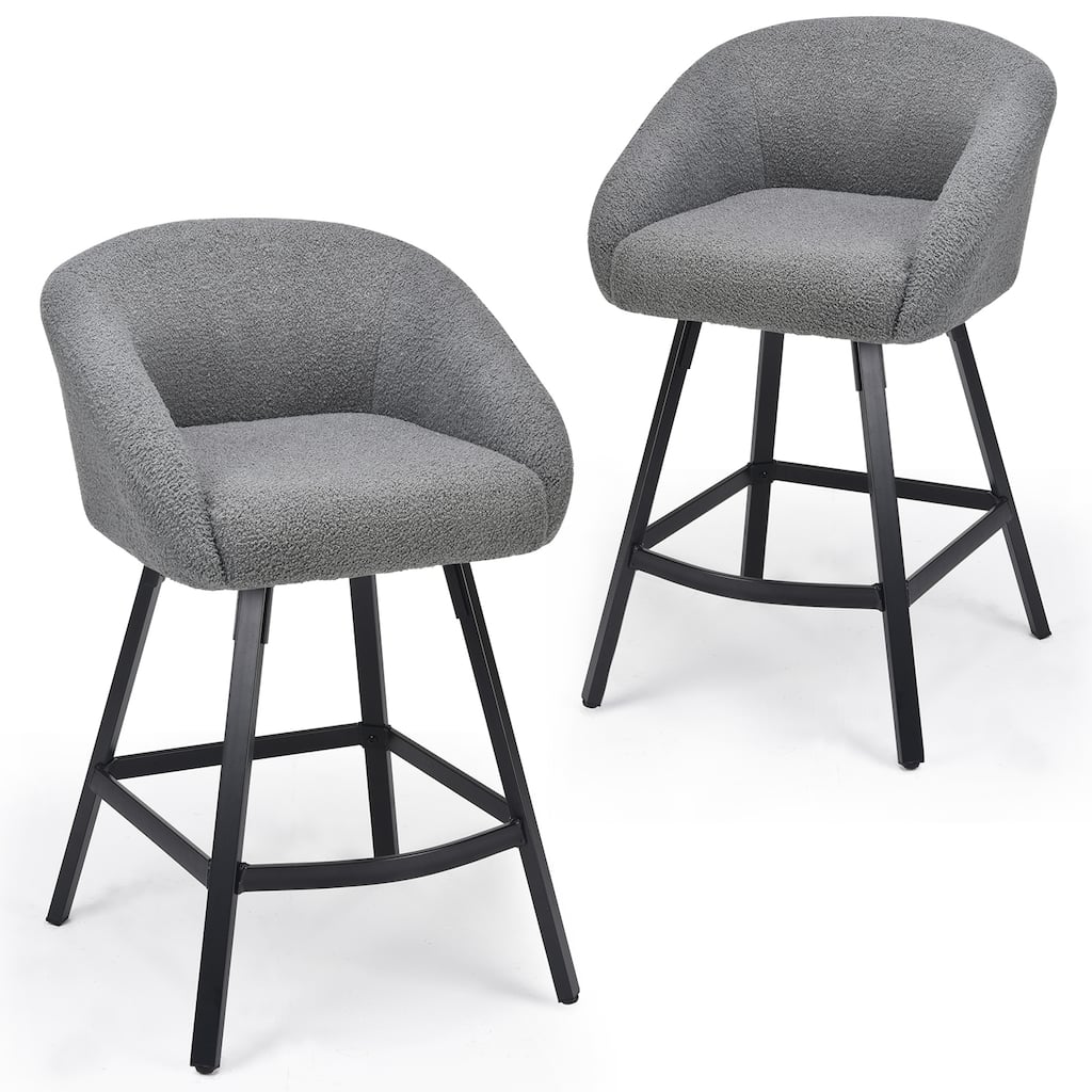Bar Stools Set of 2,Upholstered Bar Stool with Back, 27 inch Height Counter Height Barstools for Home Kitchen Island