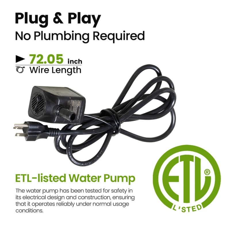 Vbal 2 Tier European Style Carved Outdoor Water Fountain with ETL Certified Auto Shutoff