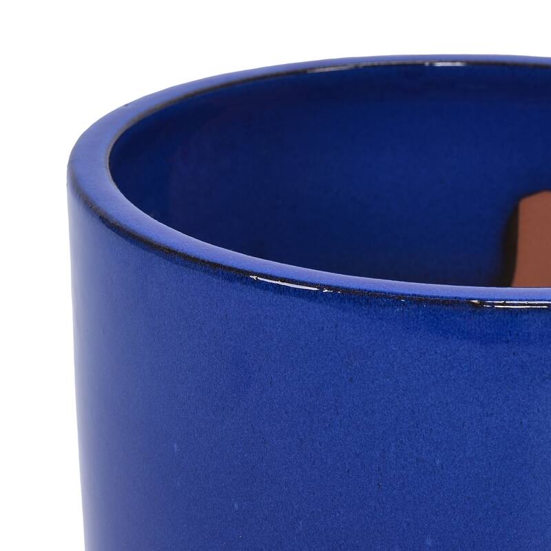 Handmade Indoor/Outdoor Ceramic Planter Set with Earthy Glossy Finish