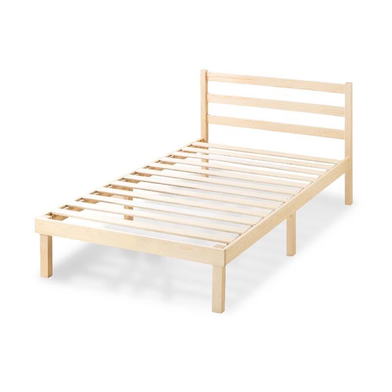Priage by ZINUS Pine Wood Platform Bed Frame with Headboard