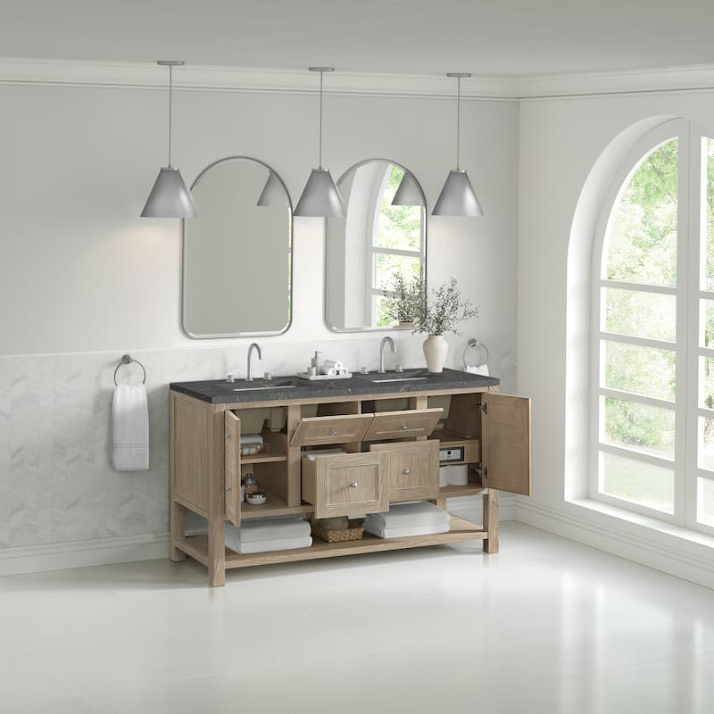 Breckenridge 60" Double Vanity, Whitewashed Oak - 60D