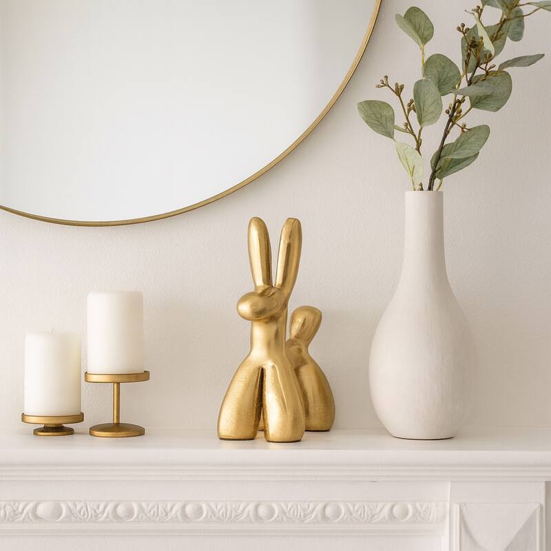 Modern Metal Balloon Dog Decorative Figurine - Gold - 6.5" x 3.25" x 8"