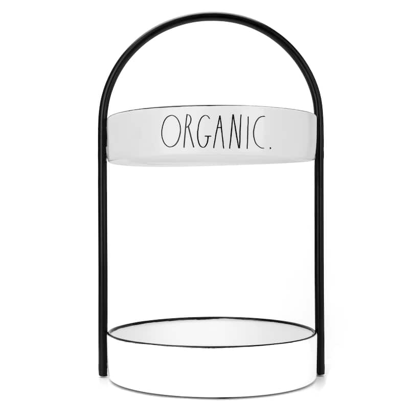 Rae Dunn 2 Tiered Farmhouse Enamel Metal Look Countertop Caddy