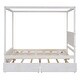 preview thumbnail 10 of 12, Full Size Wooden Canopy Bed with Trundle and Storage Drawers