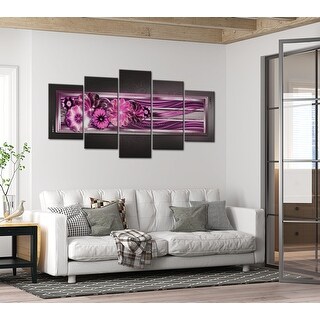Glam Canvas Wall Art - Timeless Waves - 5 Pieces - Multi-Color - Bed ...