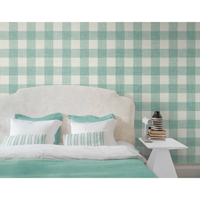 Seabrook Designs Bebe Gingham Nonwoven Unpasted Wallpaper
