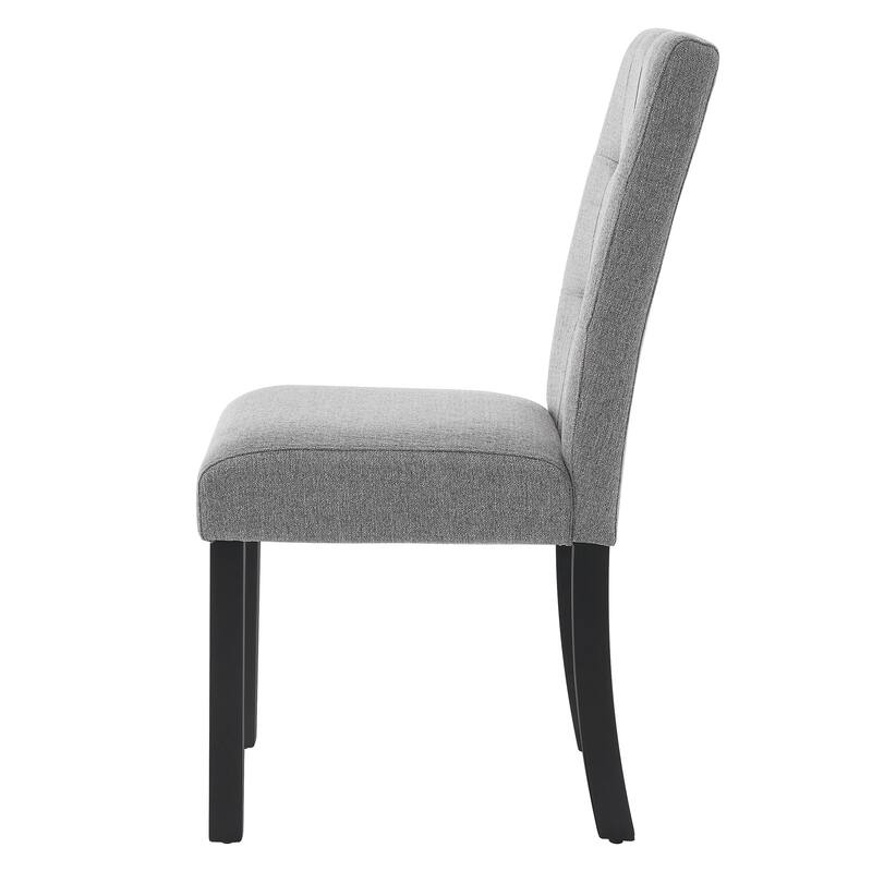 Roomfitters 4-Piece Modern Tufted Dining Chairs, Linen Upholstered Accent Chairs with High Back, Solid Wood Legs