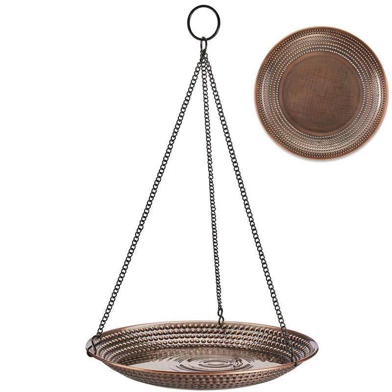13" Hanging Copper Bird Bath