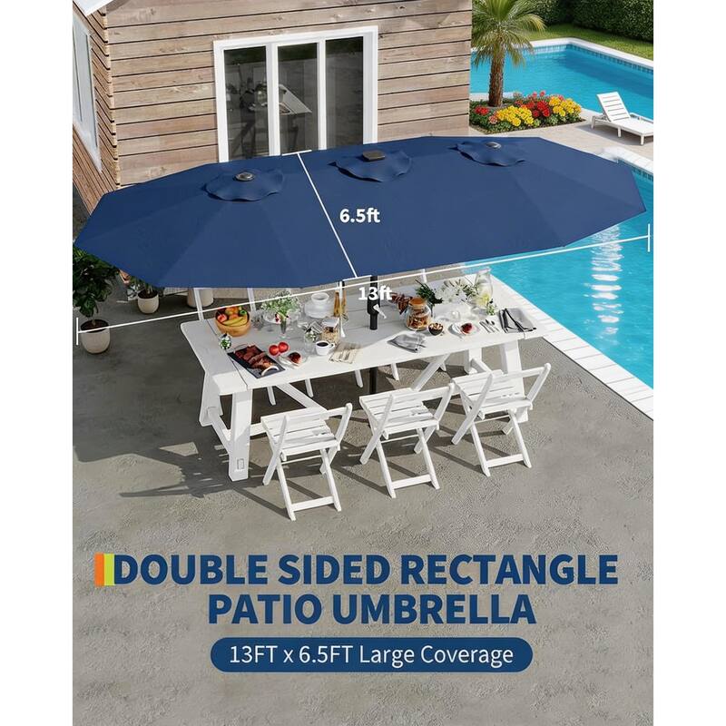 13ft Patio Umbrella, with Double Canopy, No Base