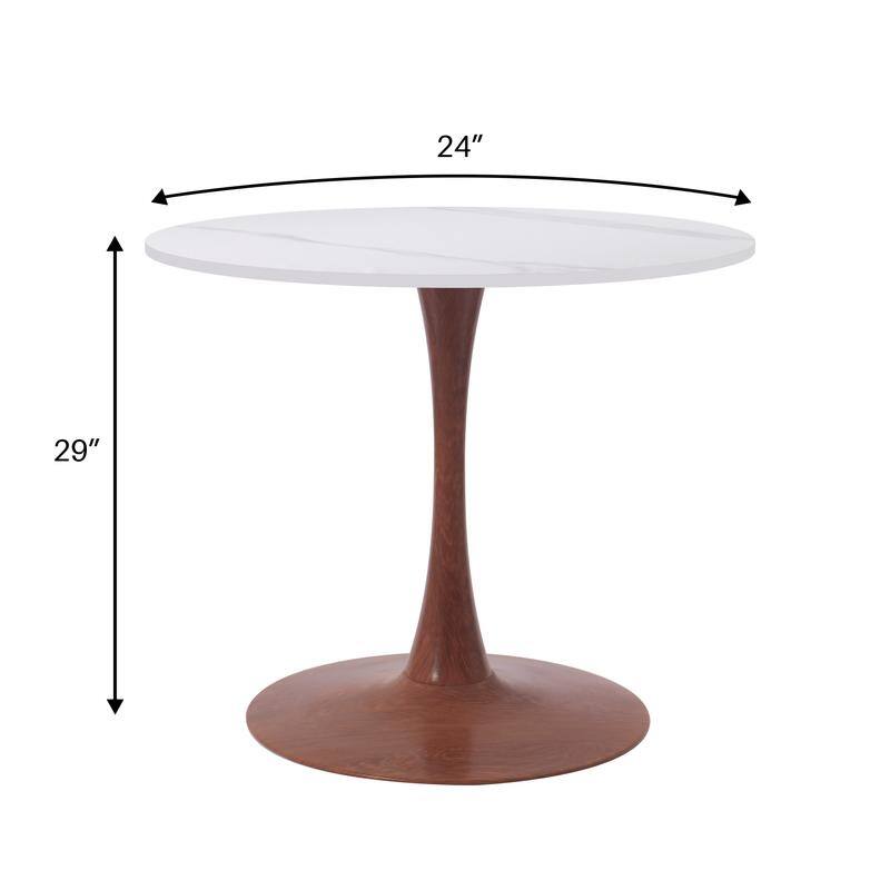Bristol Modern 31" Round Sintered Stone Dining Table with Pedestal Base - Minimalist Scratch-Resistant Kitchen Table