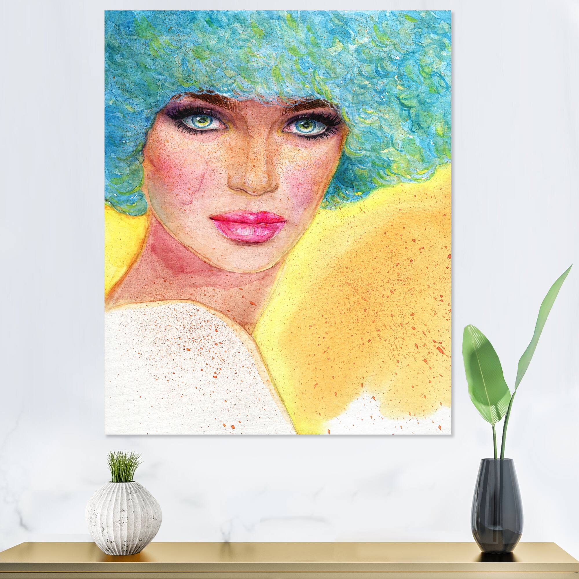 Designart "Stylish Fashionista In Vibrant Colors III" Glam Canvas Art