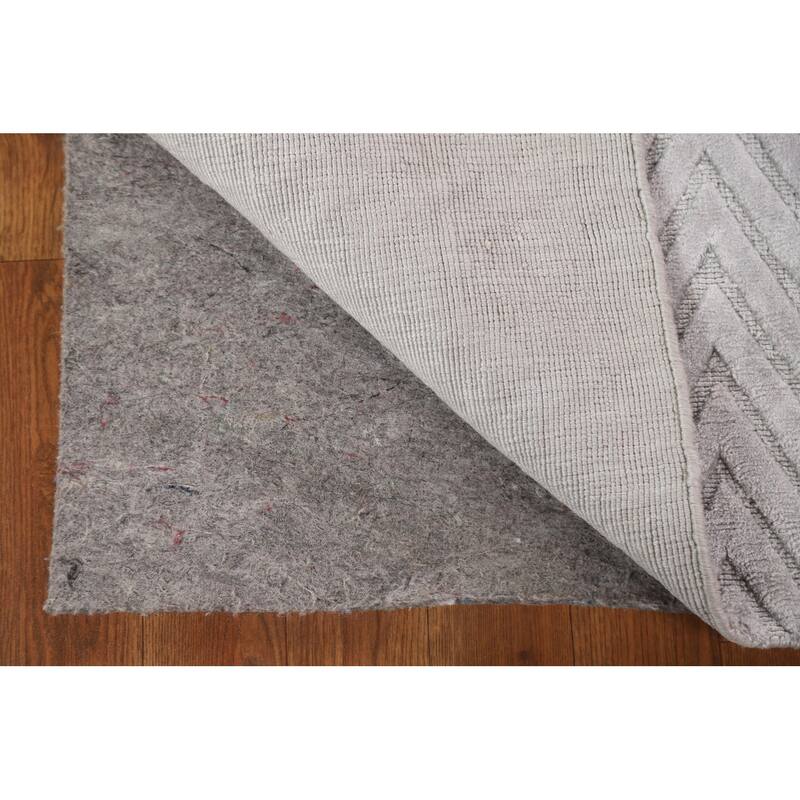 Chevron Gabbeh Contemporary Area Rug Hand-knotted Gray Carpet - 5'3" x 7'7"
