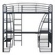 preview thumbnail 8 of 43, High Loft Bed with L-Shaped Desk and Storage Shelves, Metal Platform Bed with Curved Guardrail, USB Ports and Wireless Charging