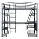 preview thumbnail 8 of 12, Stylish Twin Size Loft Bed with 4 Layers of Shelves, L-shaped Desk, a set of Sockets, USB Ports and and Wireless Charging, Black