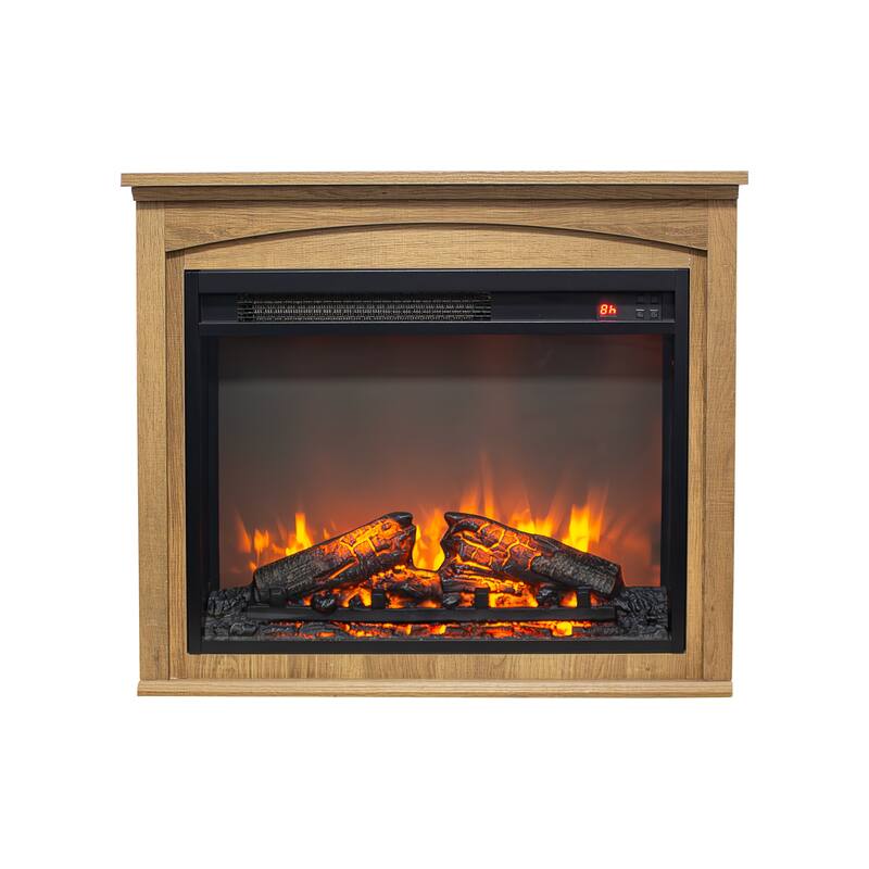 28 Inch TV Media Entertainment Center With Electric Fireplace