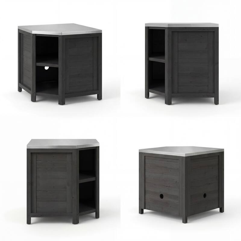 Modular Outdoor Kitchen Island Set, 100% Solid Wood BBQ Cabinet , Patio Kitchen Bar Table