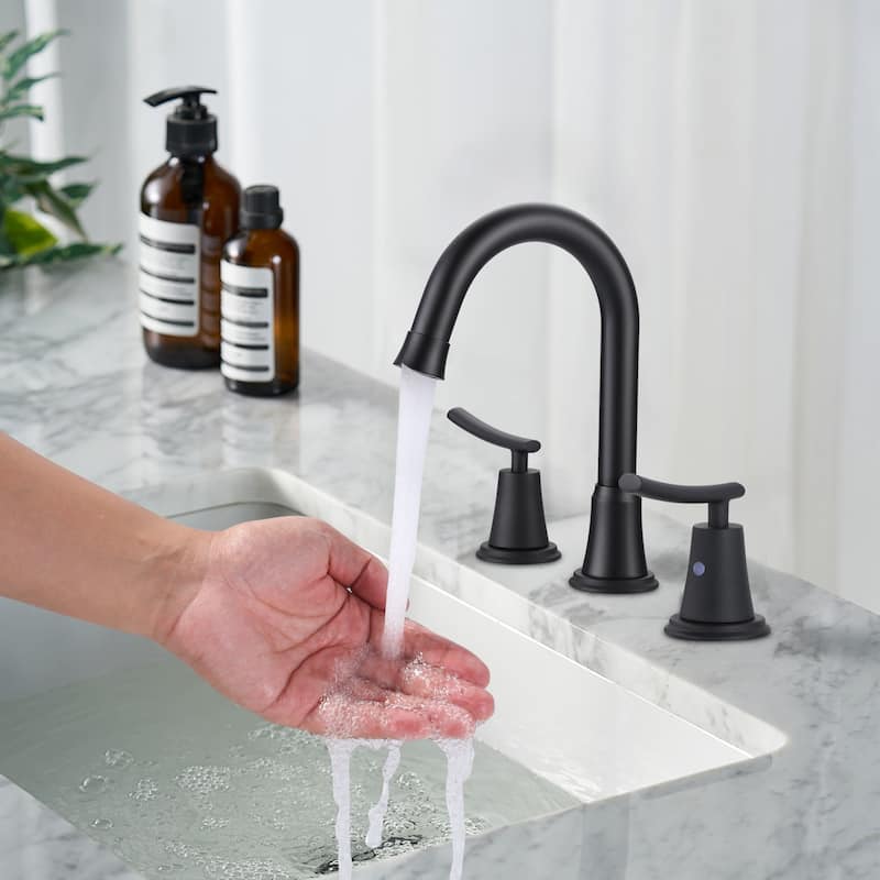 WOWOW 8 in. Widespread Double Handle Bathroom Sink Faucet