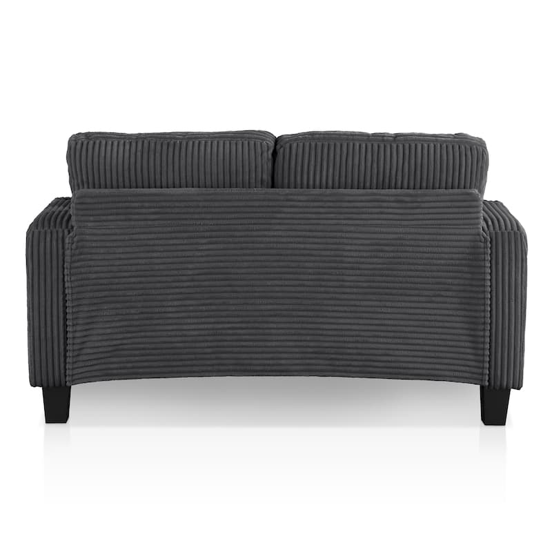 Furniture of America Xenia Modern Chenille Loveseat with Cup Holders