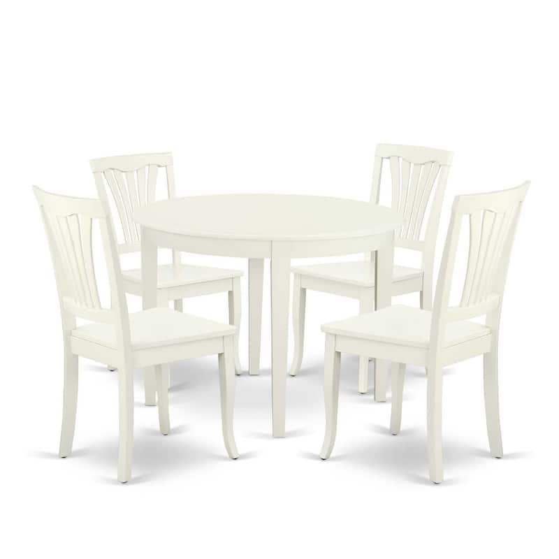 Retro Round Dining Set 5Pc - 42 Inch Table & 4 Chairs - Renaissance Style Kitchen Furniture